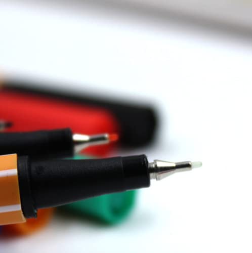 Caneta Hidrográfica Fineliner Ponta Fina 0.4 mm Kit 12 Cores - Corpo Amarelo