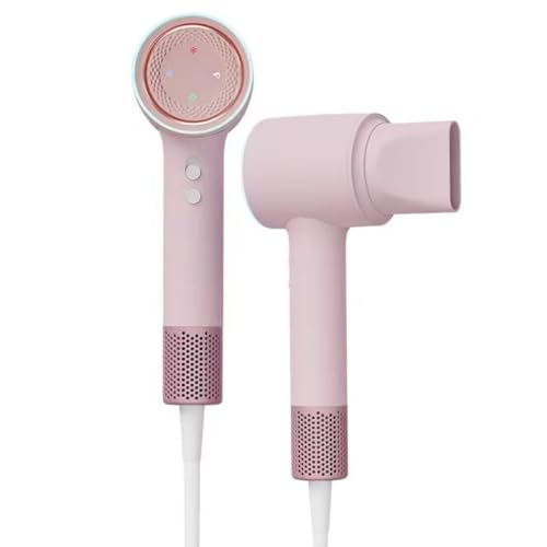 2025 Nuevo Secador de Pelo Profesional Ionico con Boquilla de Cabeza Hair Dryer Portatil de 3 Tenperaturas 1600W Tecnología IA y 200 Millones de Iones Negativos para Hogar,Viaje,Gimnasio (Rosa)