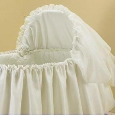 Babykidsbargains Sheer Elegance Organza Bassinet Short Liner Skirt and Hood, 16"x32" Cover