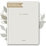 Hochzeitsplaner Deutsch A4 | 180°-Aufschlag - Ohne Andrücken flach öffnen | 160 Seiten Wedding Planner mit Terminplan, Checklisten, Tipps & Kalender | Hochzeitsplaner Buch für Verlobungsgeschenk