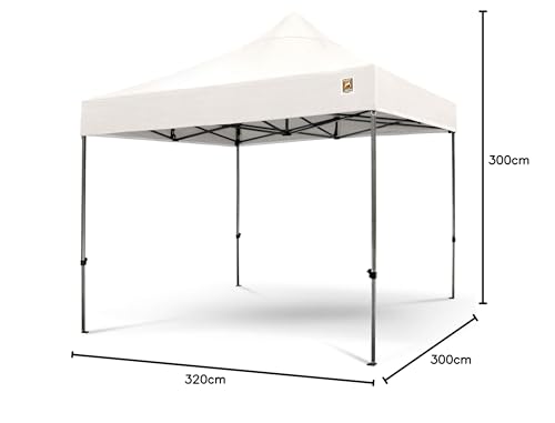 3x3m Pop Up Gorilla Gazebo Fully Waterproof Heavy Duty with Leg Weights Wheeled Carrybag Eight Heavy Duty Pegs and Guy Rope Set - Image 5
