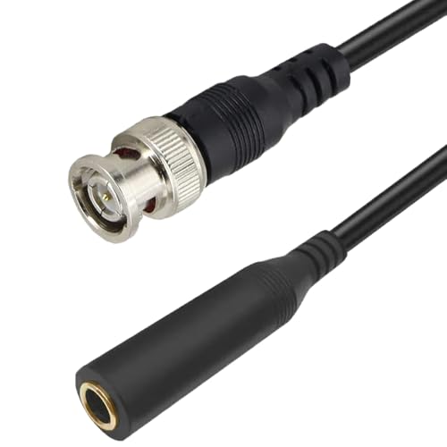 Câble BNC mâle vers femelle 6,35 mm mono coaxial de 1m pour liaison audio et vidéo