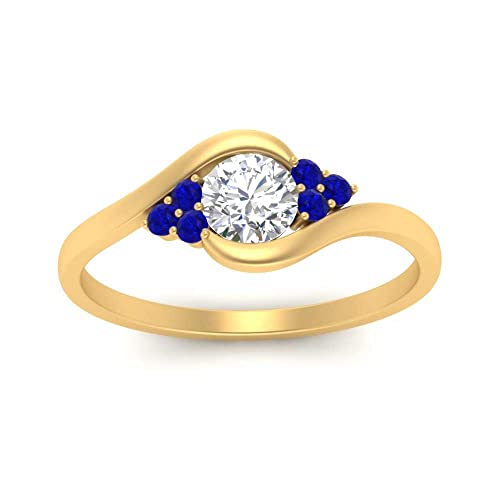 Image of 55Carat 18K Yellow Gold Plated Simulated Diamond Amethyst Round Cut Swirl Cluster Engagement Ring for Women, Wedding Anniversary Promise Fashion Jewelry Gifts, US Size 4-12.