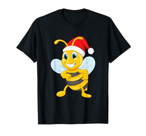 Santa Bee Beekeeper Navidad Miel Feo suéter de Navidad Abejas Camiseta