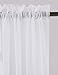 MYSTIC-HOME Sheer Curtains White 63 Inch Length, Rod Pocket Voile Drapes for Living Room, Bedroom, Window Treatments Semi Crinkle Curtain Panels for Yard, Patio, Villa, Parlor, Set of 2, 52