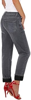 Fraternel Dames Jeans Spijkerbroek Boyfriend stretch Zwart L