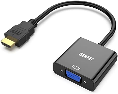 BENFEI HDMI to VGA, Gold-Plated HDMI to VGA Adapter (Male to Female) Compatible for Computer, Desktop, Laptop, PC, Monitor, Projector, HDTV, Chromebook, Raspberry Pi, Roku, Xbox and More - Black