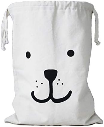 Mikayoo Canvas Laundry Bag with Drawstring 100% Made by Cotton Sorting Storage Bag Reusable and Recycling Bag Household Organizer 19" x 27"(Set of 1)