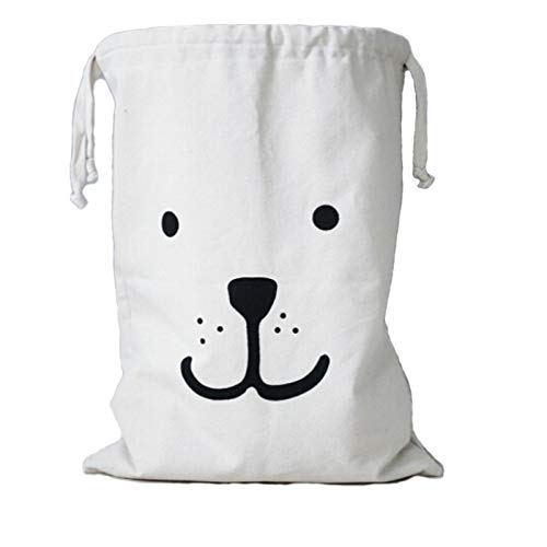 Mikayoo Canvas Laundry Bag With Drawstring 100% Made By Cotton Sorting Storage Bag Reusable And Recycling Bag Household Organizer 19" X 27"(Set Of 1) #TOP1