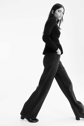 Image of KOTTY Women's High Waist Straight Fit Denim Jeans | Stretchable| Wide Leg & Regular Fit Stylish Wear