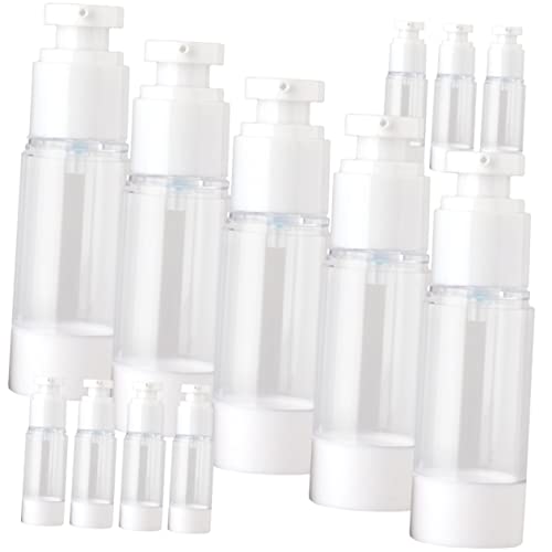 NULYLU 12pcs 15ml Airless Pump Bottles for Sunscreen and Lotion Refillable Vacuum Cosmetic Travel Containers Portable Dispenser for Travel Toiletries and Creams