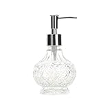 Der Seifen-Spender ist ein echter Hingucker und passt sich gut in jedes Bad ein.