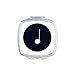 White Music Crotchet Notes Black Mirror Square Portable Hand Pocket Makeup
