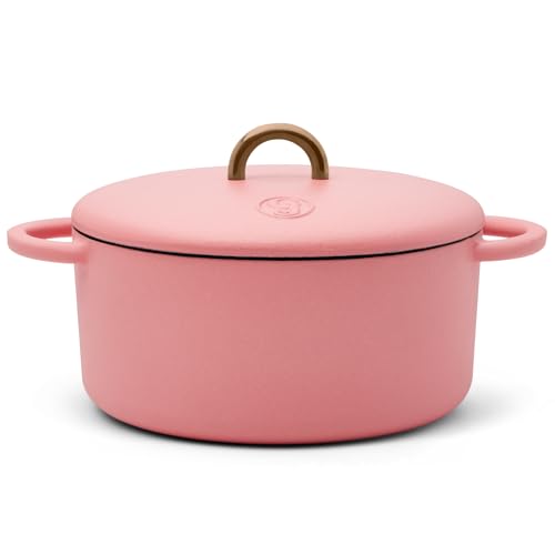 Image of Great Jones 3.5 Quart Enameled Cast Iron Dutch Oven Pot w /Lid (Taffy)