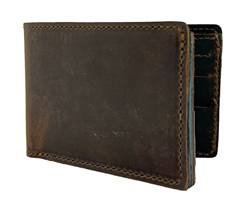 Handmade Full Grain Strong Quality Leather Wallet For Men - by Anthology Gear (Whiskey Brown)