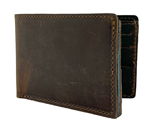 Anthology Gear Handmade Full Grain Minimalist Leather Wallet For Men (Whiskey Brown)