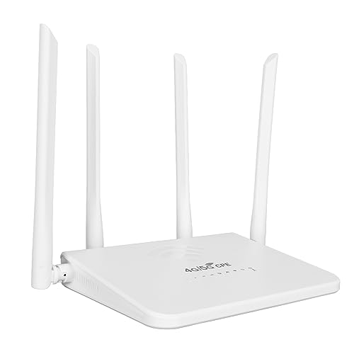 4G LTE Wireless Router 300 Mbps Mobile Router Unlock Mobile WiFi Hotspot with 4 Antennas, Support 10 Devices, LTE Mobile Router for Home Office (UK Plug)