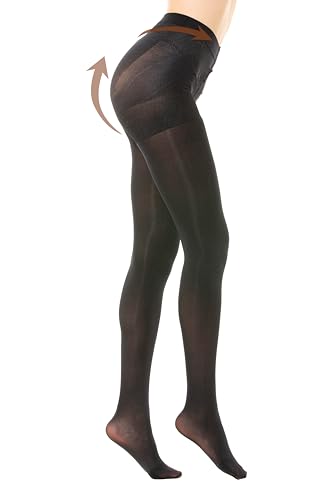 Gi&Gi Mediante malla con puntos 20 40 80 DEN, medias de compresión media Denari, negro mate, S-M