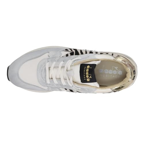 Diadora Womens Venus Circus Dirty Metallic Zebra Lace Up Sneakers Shoes Casual - White4