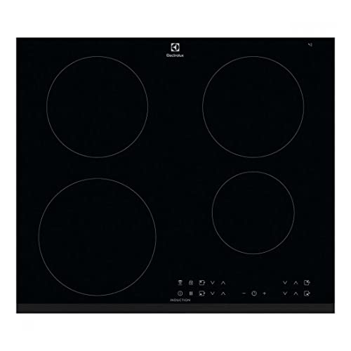 Electrolux LIT6043 - Plaque à induction infinie, 60 cm, 4 zones, biseautée extra-fine, contrôle tactile, minuteur, fonction pause, Hob2Hood, ancrage Easy Fix