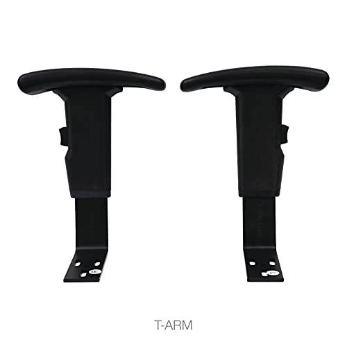 Alera Alein49Aka10B Optional Height-Adjustable T-Arms For Essentia And Interval Series Chairs - Black (1-Pair) #TOP5