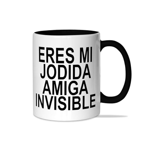 Taza desayuno con frase ideal para café, regalo amigo invisible, Humor sarcático, Regalo amiga, Regalo Original - Cerámica 350ml. (MI JODIDA AMIGA INVISIBLE) Taza desayuno con frase ideal para café, regalo amigo invisible, Humor sarcático, Regalo amiga, Regalo Original - Cerámica 350ml. (MI JODIDA AMIGA INVISIBLE)