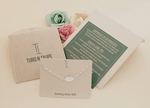 TURQNTAUPE 925 Sterling Silver Bead Station Bracelet for Women & Girls - everyday wear gifts for her 6