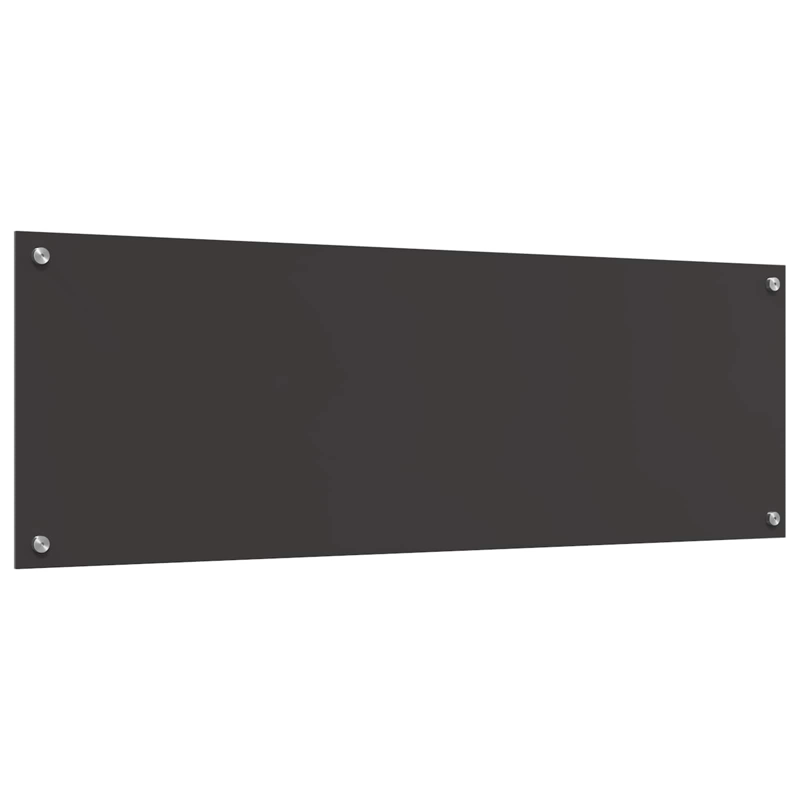 Crédence de Cuisine Gris foncé en Verre trempé 120 x 40 cm, dosseret thermorésistant avec 4 Trous pré-percés pour Cuisine Maison Restaurant Chef Professionnel, Entretien Facile