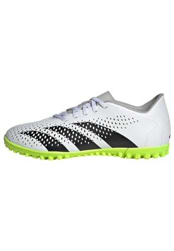 adidas Predator Accuracy.4 Tf, tênis de futebol (grama) unissex adulto, Ftwr Branco Núcleo Preto Limão Lúcido, 44 EU