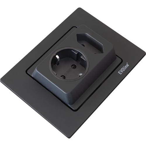 EVOline Spin prise Schuko noir mat encastrable plan de travail cuisine - 4