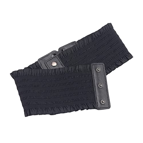 Corset Belt for Women Vintage Lace Up Wide Waist Belt PU Leather Elastic Tied Waspie Cinch Belt for Halloween Costume3