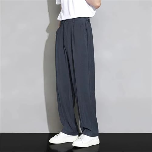 Men Suit Casual Pant Solid Wide Leg Business Trousers Straight Streetwear Comfortable Fabric Oversize Pants3
