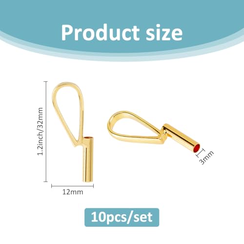 Image of SUPERFINDINGS 10Pcs Vertical Pin to Pendant Brooch Pendant Converters Golden Alloy Brooch Pin to Necklace Keychain Converters Tube Design with Bail Convert for Necklace Keychain Hair Rope