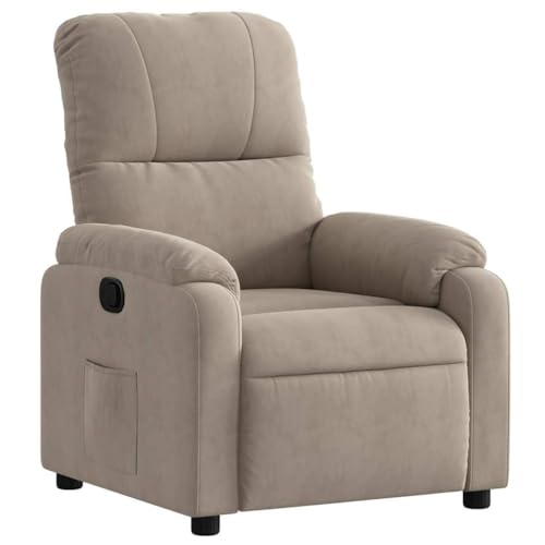 vidaXL Fauteuil Inclinable, Chaise de Relaxation, Siège avec Accoudoirs et Dossier, Fauteuil TV de Salon, Moderne, Taupe Tissu Microfibre