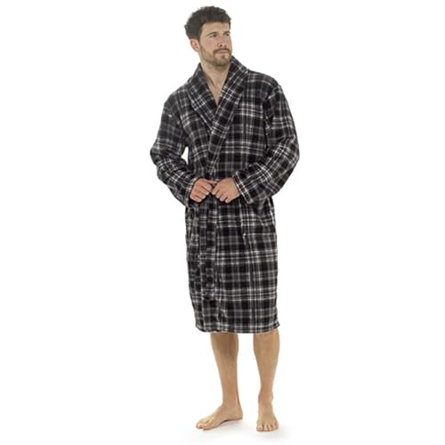 Peignoir en flanelle polaire homme noir bleu marine vêtement de nuit confortable hiver