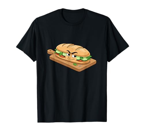 Smirking Sub Sandwich Cartoon for Foodies T-Shirt