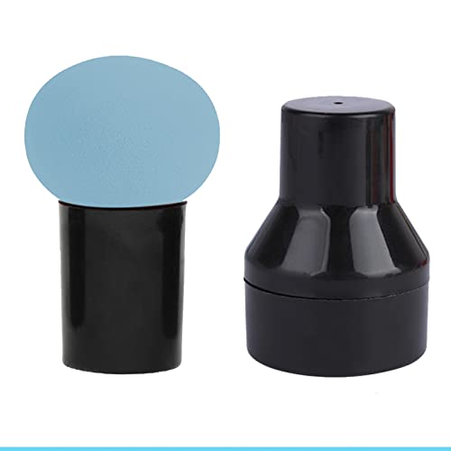 Esponja de Maquillaje, Esponja de Polvo con Cabeza de Hongo, Uso Húmedo y Seco, Esponja de Belleza Hinchable con Mango para Corrector, Base en Crema (Light Blue)