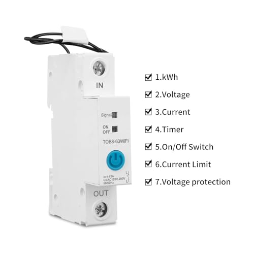 Interruptor inteligente 63A WIFI medidor de energía kwh disyuntor temporizador 4