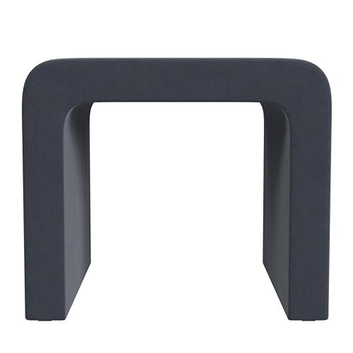Image of HomePop 22 inch Modern Arch Velvet Ottoman - Steel Blue Velvet