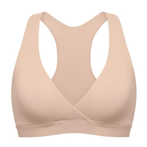 Image of MOMANDA Crossover Nursing Bras for Breastfeeding | Racerback maternity sleep bralettes, Wireless, Comfy, For women