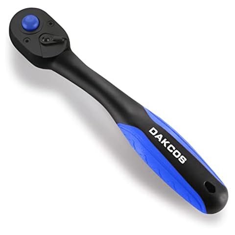 DAKCOS 1/4" Drive Ratchet 72 Teeth Quick Release Socket Wrench Handle Chrome Vanadium Steel Cover