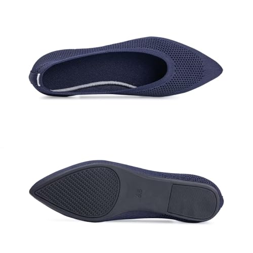Image of Frank Mully Womens Pointed Toe Flats Knit Dress Shoes Comfort Women Shoes Softable