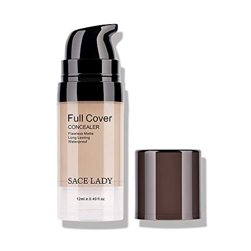 Pro Full Cover Liquid Concealer, Waterproof Smooth Matte Flawless Finish Creamy Foundation Concealer for Under Eye Dark Circles Spot Face Concealer Corrector Makeup Base (01.Light Natural 12ml)