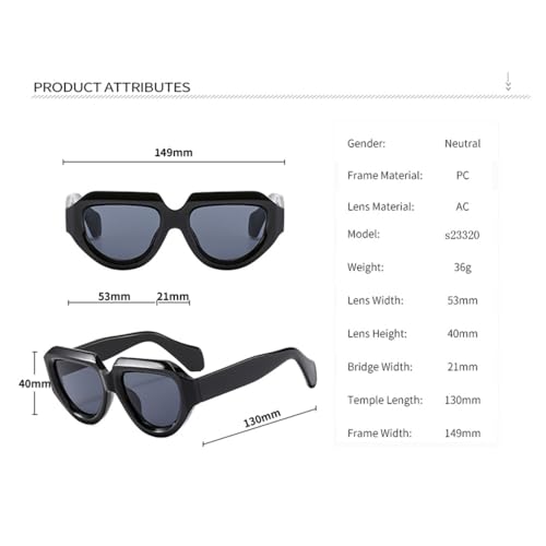 SUMMITRU-Polygonal Large Frame Sunglasses Retro Trimmed Eyeglasses Wide Mirror Leg Sun Glasses Female3