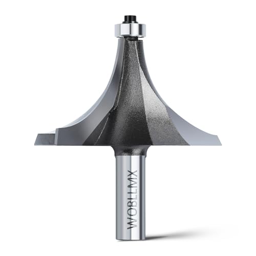 WOBLLMX Fresa redondeada de vástago de 12 mm, radio de 27 mm, con rodamientos de bolas, hoja de carburo superior, práctica, duradera y afilada para carpintería de bricolaje en casa
