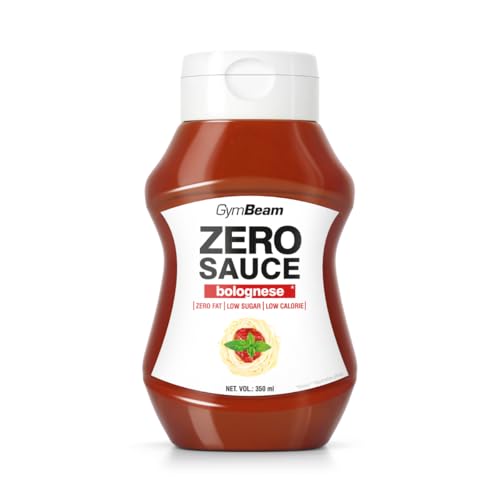 GymBeam SALSA ZERO Bolognese 350 ml, Salsa con Poche Calorie, solo 16 kcal per 100 ml, Senza grassi, A basso contenuto di zuccheri, Salsa Cremosa dal Sapore Delizioso, Perfetta per Condire la Pasta