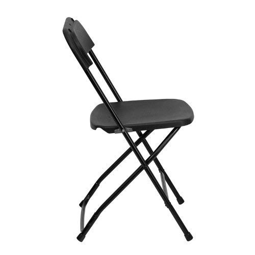 Ontario Furniture: Stackable Black Metal Folding Chair, 800-Pound Weight Capacity, Premium Steel Frame With Plastic Seat And Back #TOP4