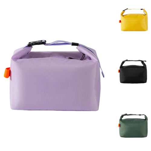 YUDANSI Isolierte Lunch-Tasche mit dicker Folie auslaufsichere Thermotasche für Arbeit Schule und Picknick geräumige Kühltasche mit verstellbarem Schultergurt für Männer Frauen (Lila)