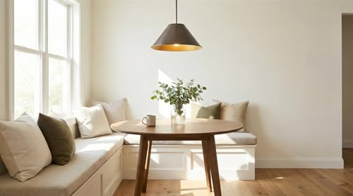 Kira Home 14" Industrial Metal Cone Lamp Shades, Set of 3 Large Replacement Pendant Covers, 1-5/8" Fitter Opening for Threaded Medium Base Socket, Aged Bronze Finish by Kira Home - Used condition - Image 6