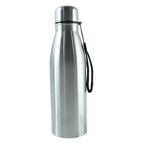 Image of Stainless Steel Water Bottle 1 Litre,single wall Water Bottle, Insulated Bottle for Office, Gym, Travel & School, Silver (SILVER, 1, litres)